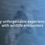 My unforgettable experiences with wildlife encounters